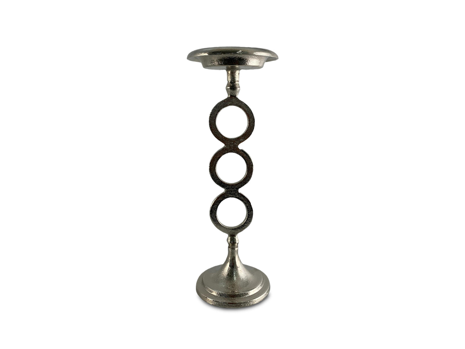 Candelabro Aluminio Plata 30cm