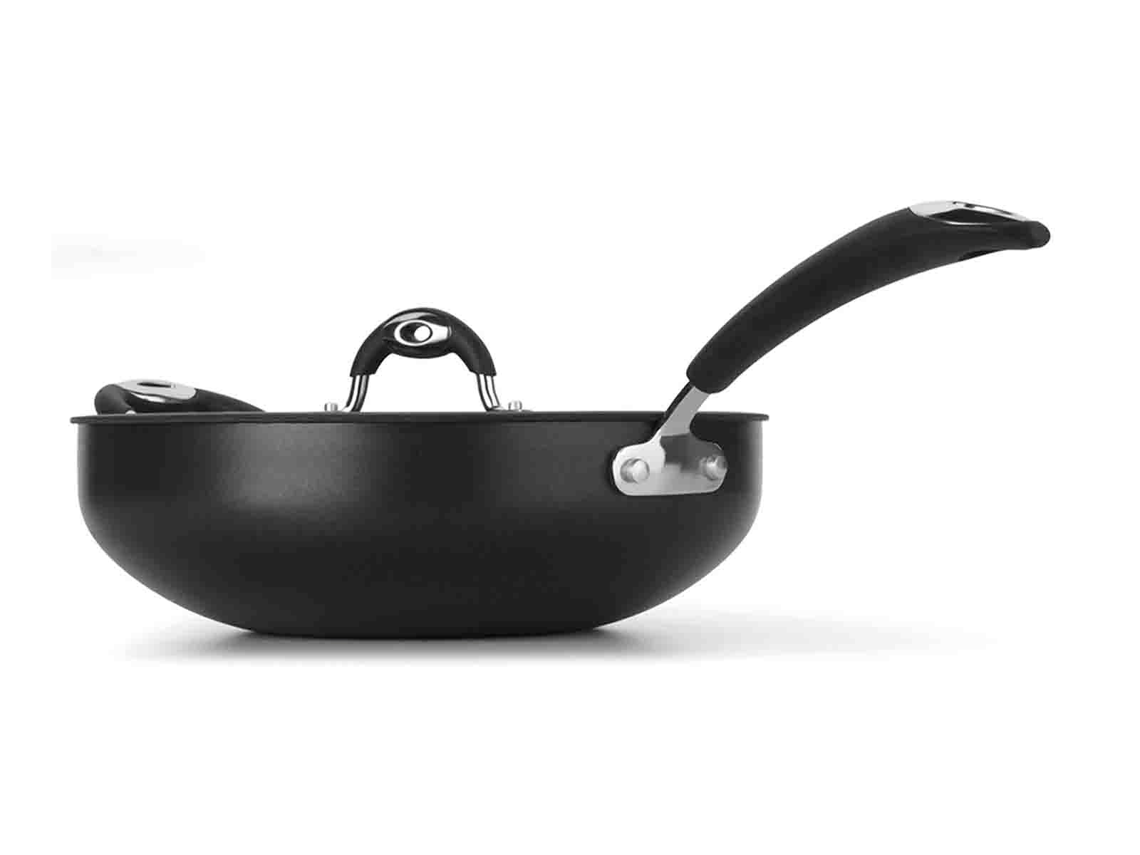 Sarten Wok con Mango Negro 30cm Multiflon