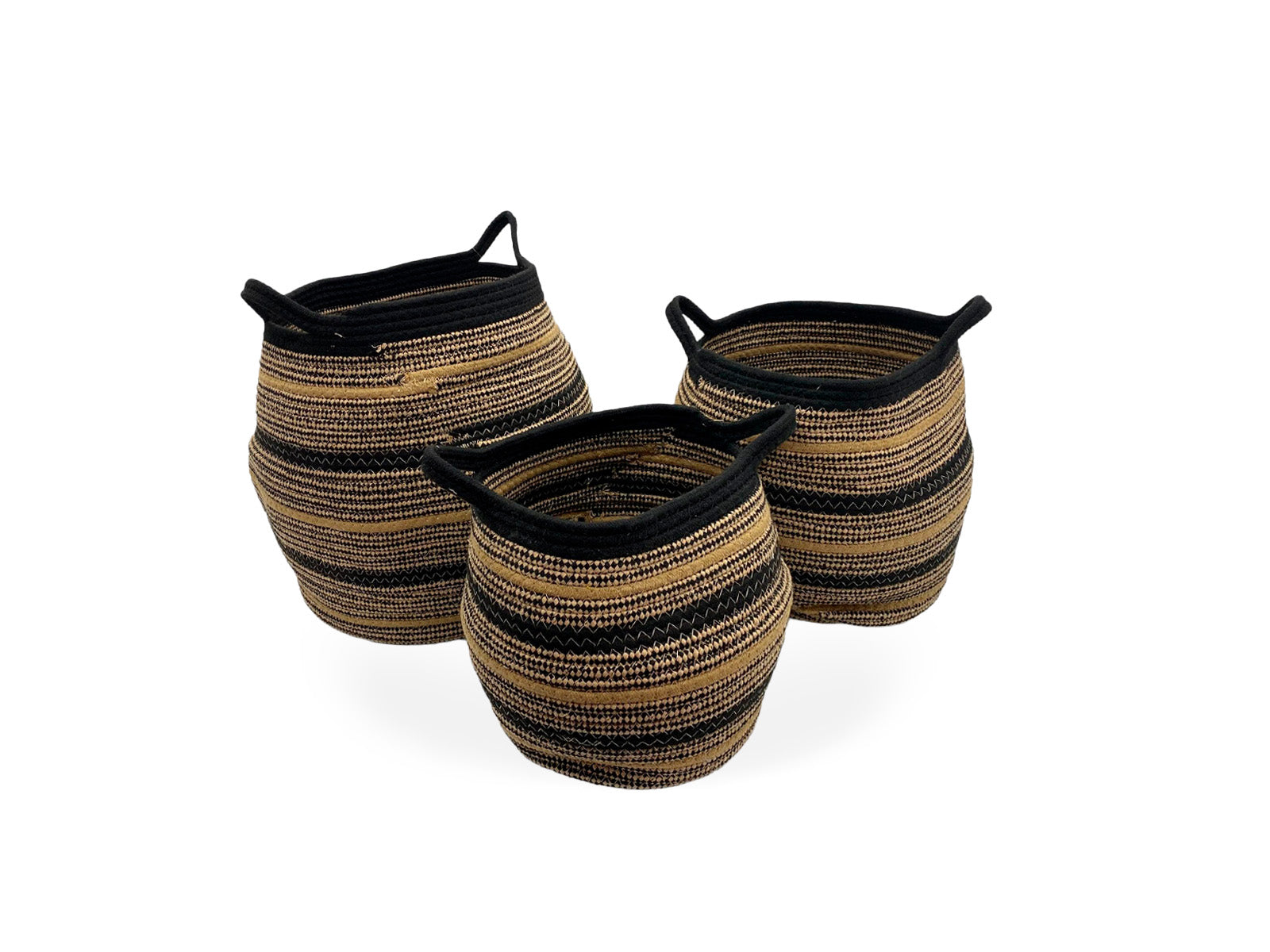 Set X 3 Cestas Decorativas Algodón 38Cm Negro